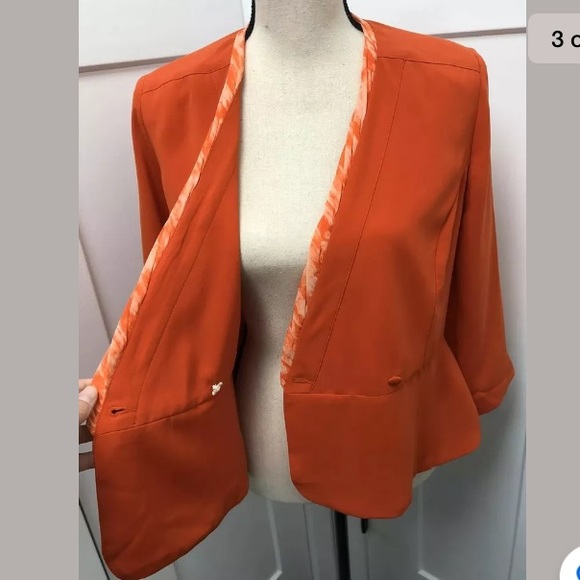 CAbi Jane Peplum Polyester Blazer Grenadine Size 4 - Picture 2 of 8